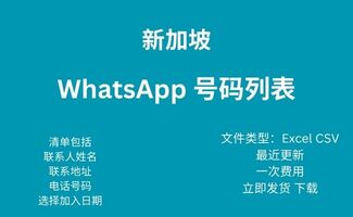 新加坡 Whatsapp 号码列表