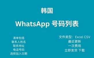 韩国 Whatsapp 号码列表