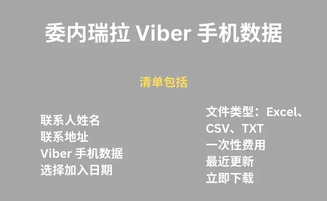 委内瑞拉 Viber 手机数据